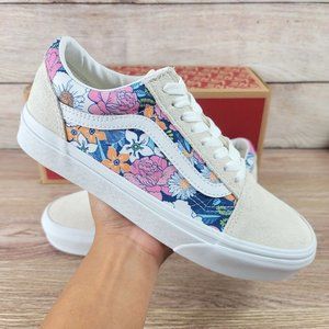 Vans Floral Canvas & Suede Sneakers. These Are Not New. Size 9. With Box.